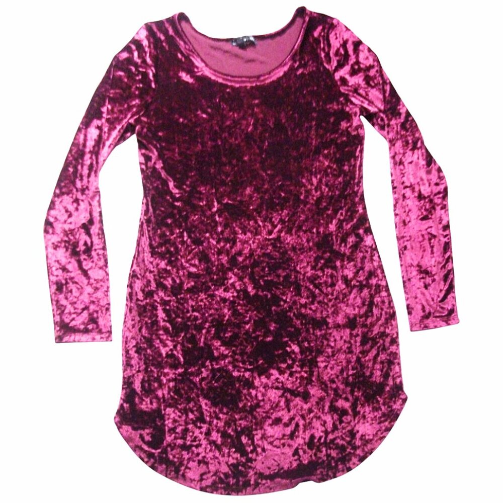 DEREK HEART Womens Velvet Maroon Burgundy Bodycon Fitted Mini Dress Size L Large